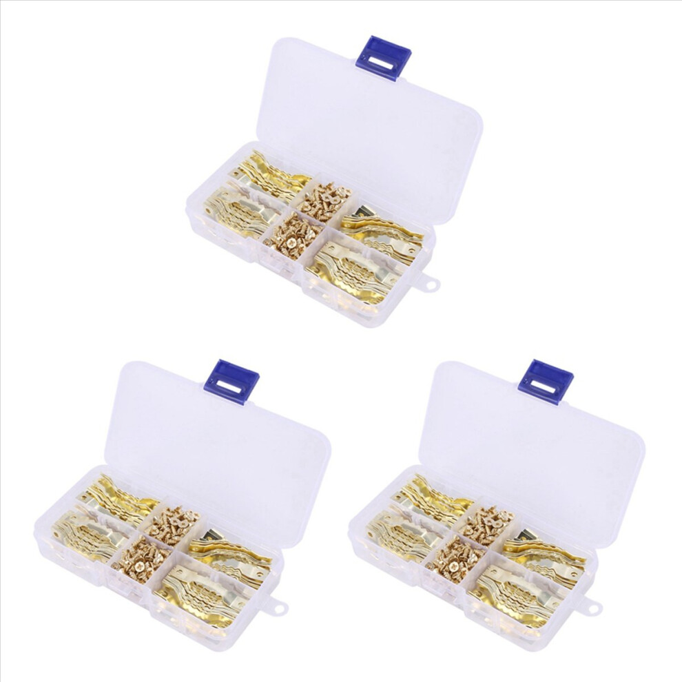 100 Sets Golden Saw Tooth Hooks Hardware With Screws Sawtooth Hangers 4853158882877