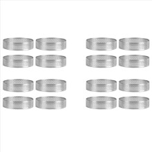4 Pack Stainless Steel Tart Rings 2.4In,Perforated Cake Mousse Ring
