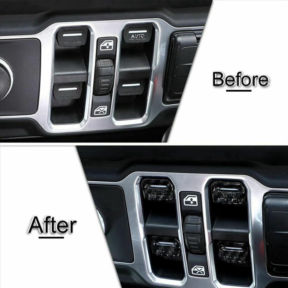 Window Lift Switch Adjust Button Cover Trim Abs (Carbon Fiber) 4852133348827