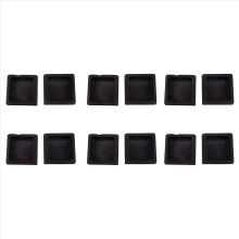 100mm x 100mm geribbelde vierkante eindkappen van kunststof, buisinzetstukken, 2 stuks