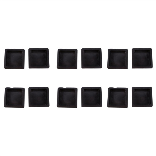 100mm x 100mm Plastic Ribbed Square End Caps Cover Tube Inserts 2 Pcs
