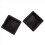 100mm x 100mm Plastic Ribbed Square End Caps Cover Tube Inserts 2 Pcs 2