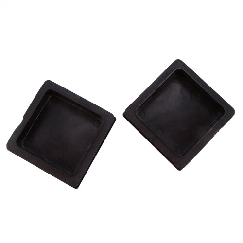 100mm x 100mm Plastic Ribbed Square End Caps Cover Tube Inserts 2 Pcs 1