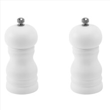 Wood Salt and Pepper Grinder Set Manual Mill Shaker, Solid Wood White