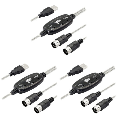 Προσαρμογέας καλωδίου USB MIDI, αρσενικό σε MIDI Din με LED για πληκτρολόγιο