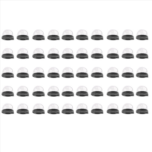 50 Pack Mini Clear Plastic Cake Box with Dome Lids for Muffin Pastry
