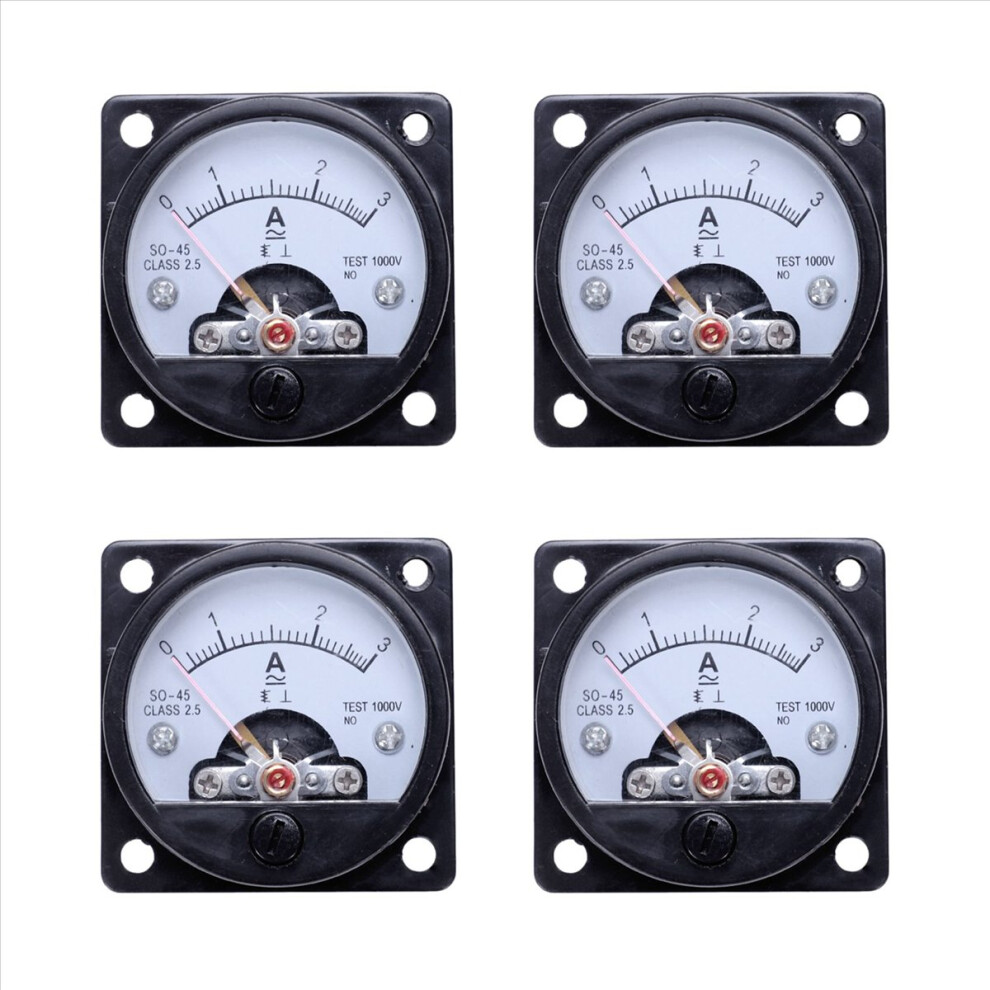 Ac 0-3A Analog Panel Meter Current Measuring Ammeter Gauge Black 4853188052790