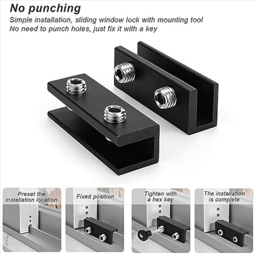 Window Locks,4 PCS Sliding Adjustable 1