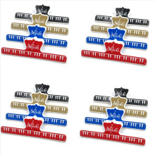 4 peças de papel para notas musicais, régua, clipe de mola, suporte para partituras