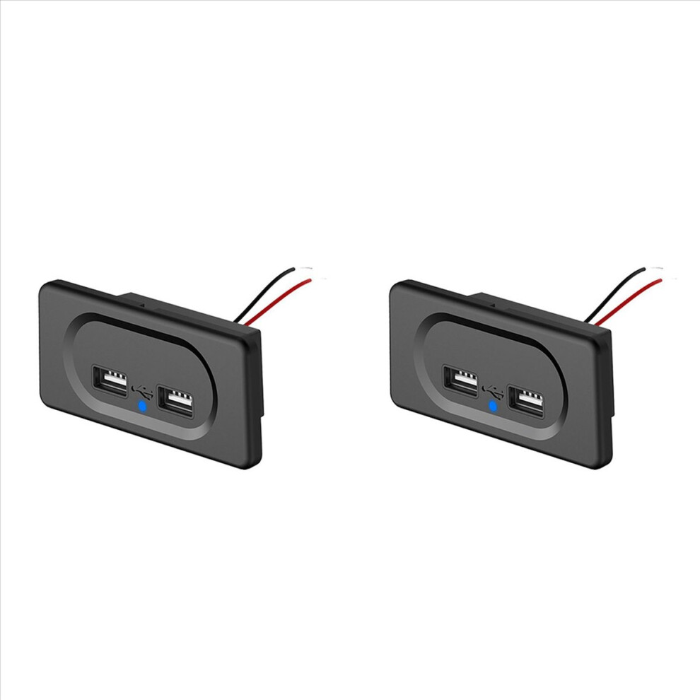 4.8A Dual-Usb Car Charger Socket 12V 24V Blue/Light 4853188087747