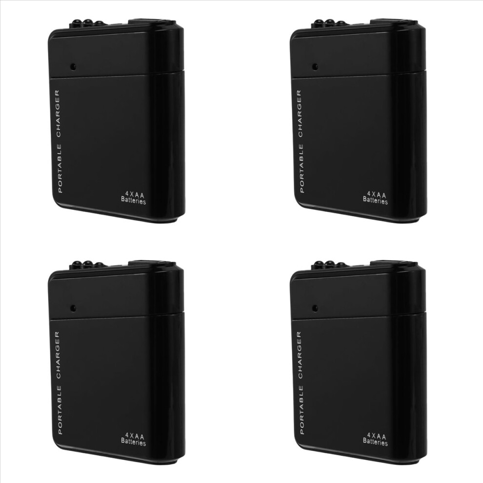 4X Aa Battery Portable Emergency Power Charger Usb Black 4853188073023