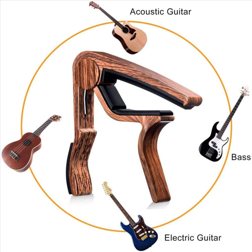Κουρδιστήρι Capo κιθάρας για κιθάρα Ukulele Bass με πένες και βάση πένας 2