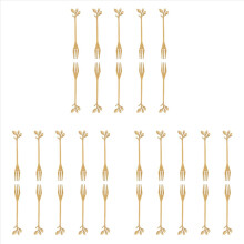 10 Pcs Stainless Steel Leaf Cake Fruit Forks Set Dessert Forks Golden