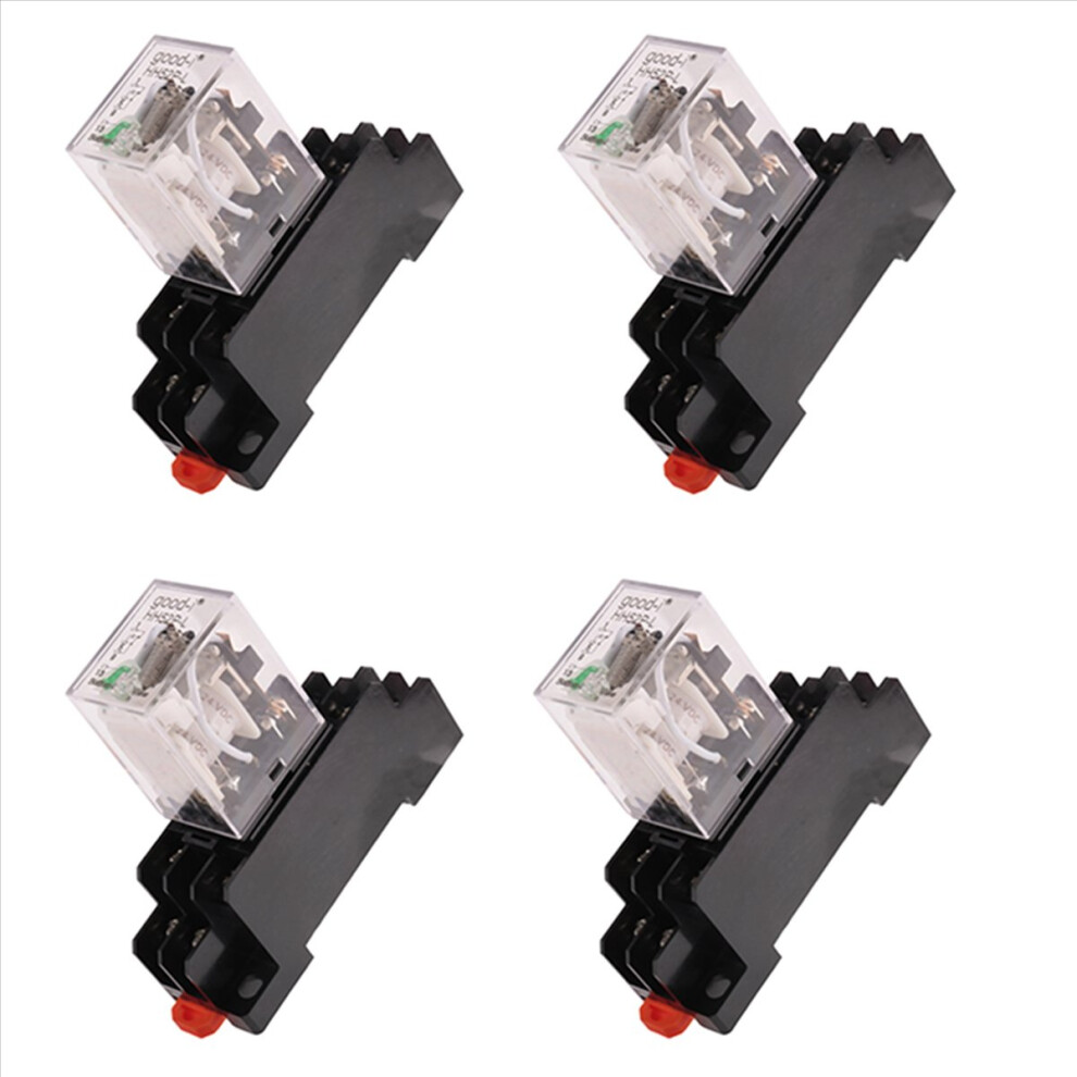 Hh52p Electromagnetic Power Relay With Dyf08a Base, + Clear Black/Blue 4853158831660