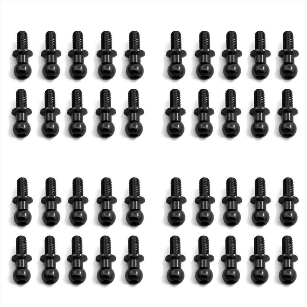 10Pcs M3 Metal Hex Ball Head Screws For Tt01 Tt02,Black 4853188098187