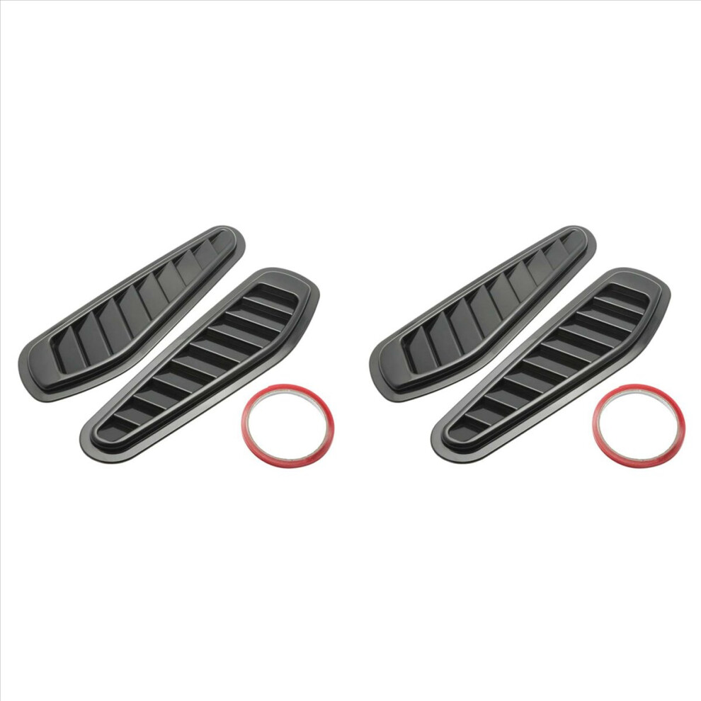 2Pcs Car Simulation Air Vent Universal Bonnet Hood Cover Black 4853158858834