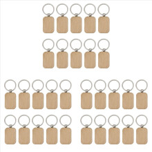 10 kpl tyhjiä puisia avaimenperiä avaimenperineen EDC-tunnisteille DIY-avaimille