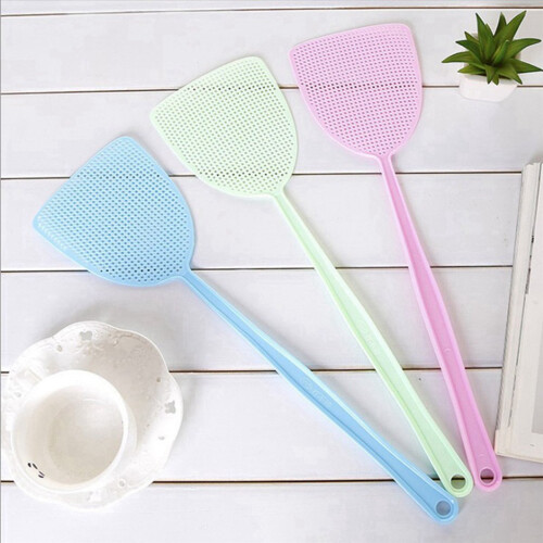 10 Pack Plastic Long Handle Fly Swat for Mosquito Multi-Color Random 1