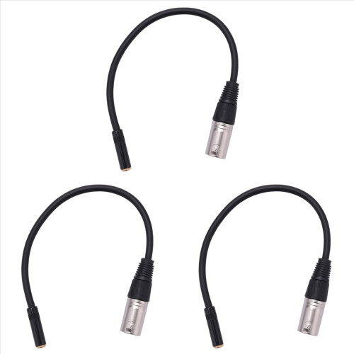 Adaptador de microfone com conector XLR macho de 3 pinos para conector fêmea de 3,5 mm