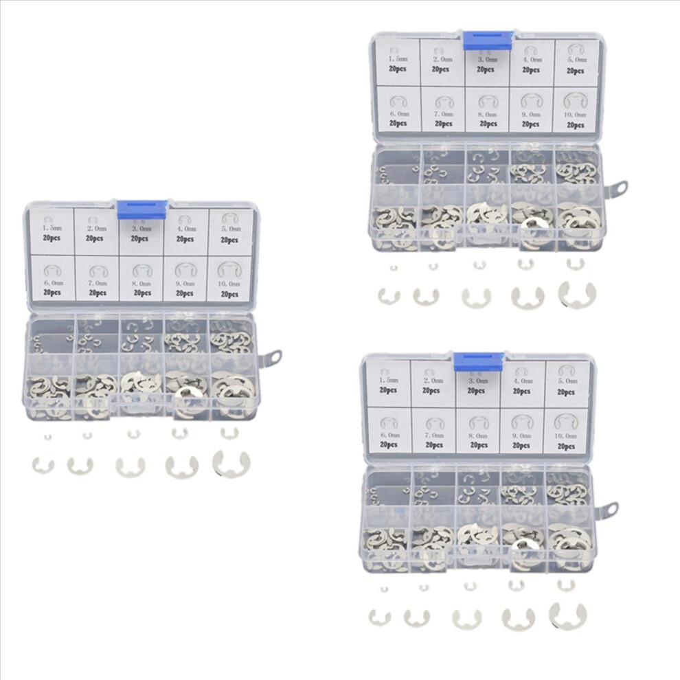 120 PCS 304 Stainless Steel E Clip Washer Kit for Fastener M1.5-M10-image-OPC-PHP8TBV-NEW