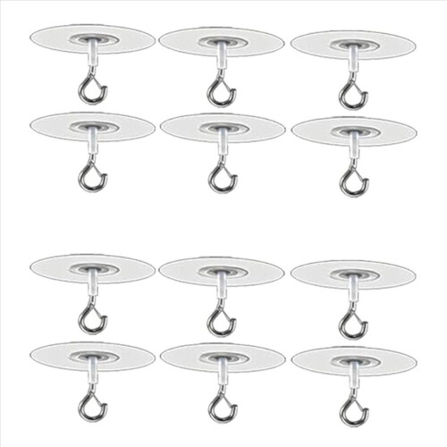 6Pcs Adhesive Ceiling Hooks for Popcorn Concrete Ceiling Wall