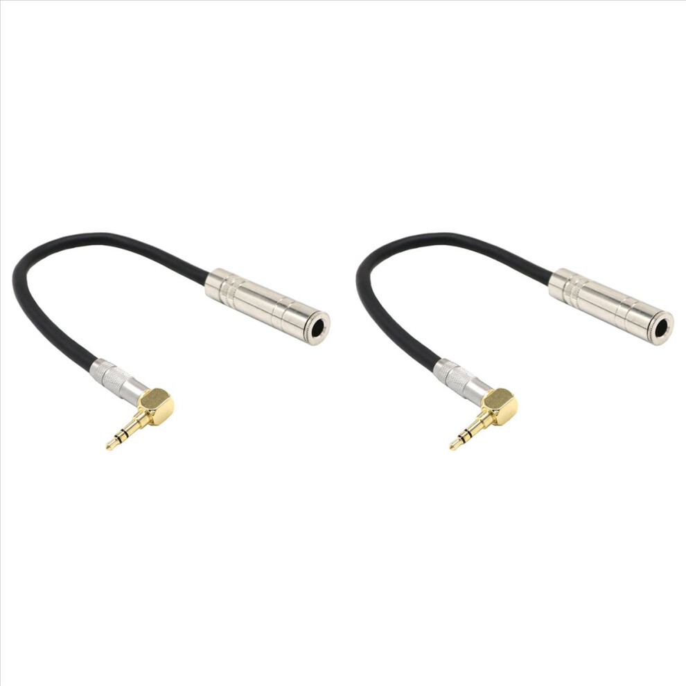 6.35 Female Stereo To 3.5 Male Plug Jack 90Degree Audio Line Cable. 4853188027330