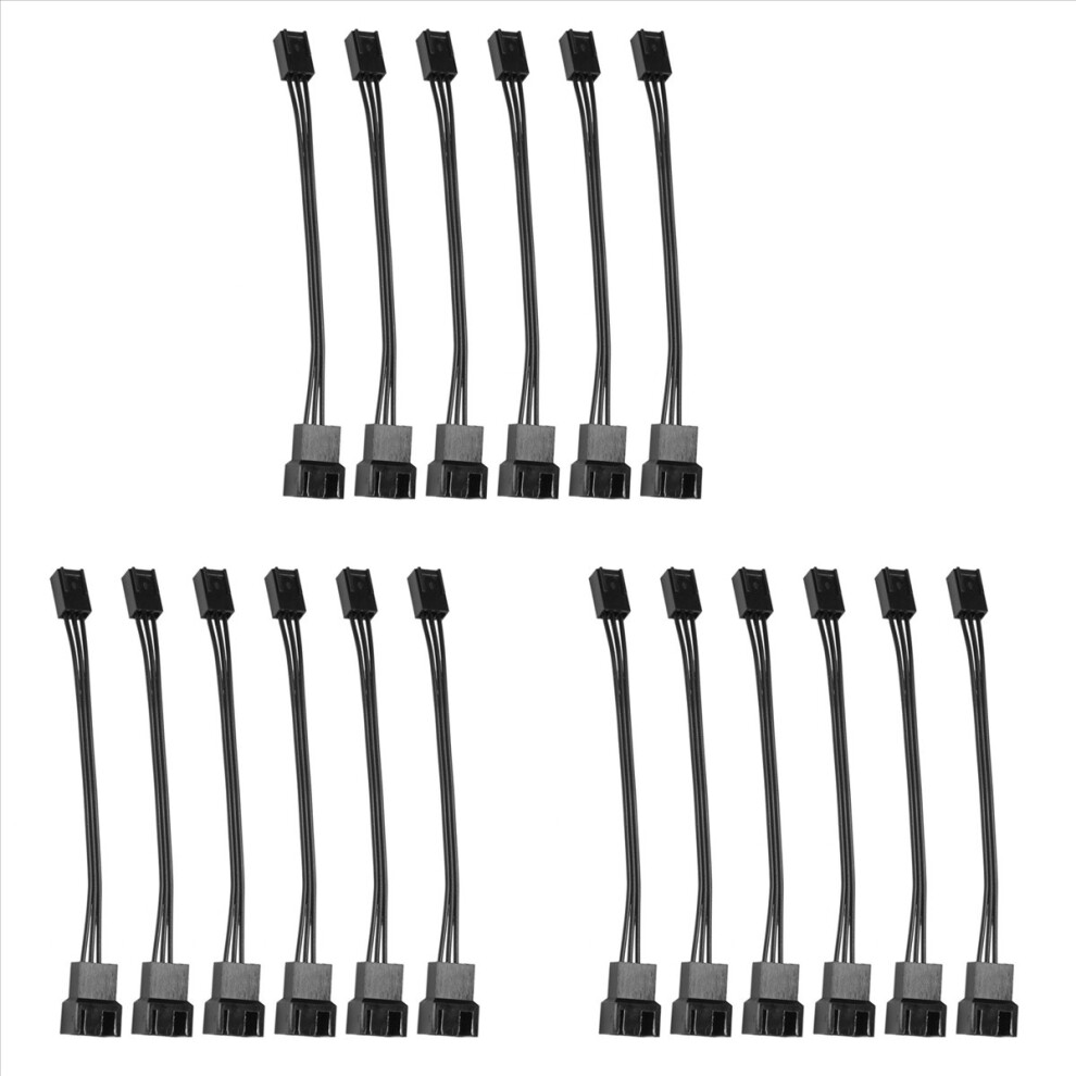 6Pcs 4Pin Pwm To 3Pin Standard Fan Adapter Cable Black 4853188097012