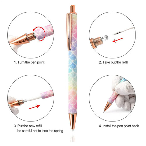 2 pezzi penna per diserbo glitterata a punta fine per vinile 2
