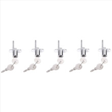 19mm Cylinder Head Diameter Silver Tone Metal Drawer Plunger Lock