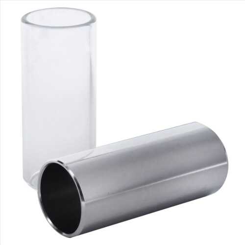 2 pezzi Slide in vetro e Slide in metallo per chitarra, basso, medio (6 cm) 1