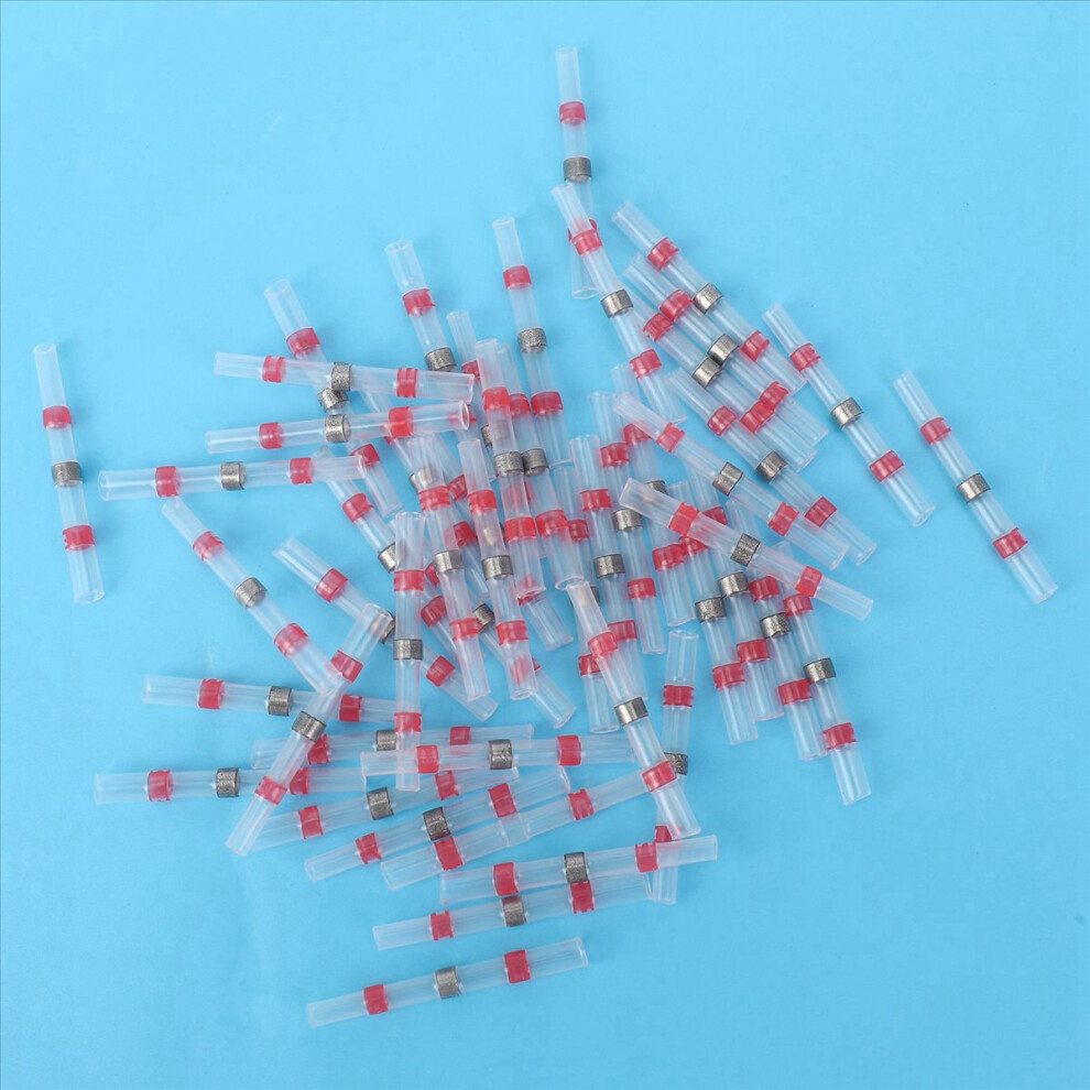 50Pcs Solder Seal Wire Connectors, Butt Terminals Red 4853158872274