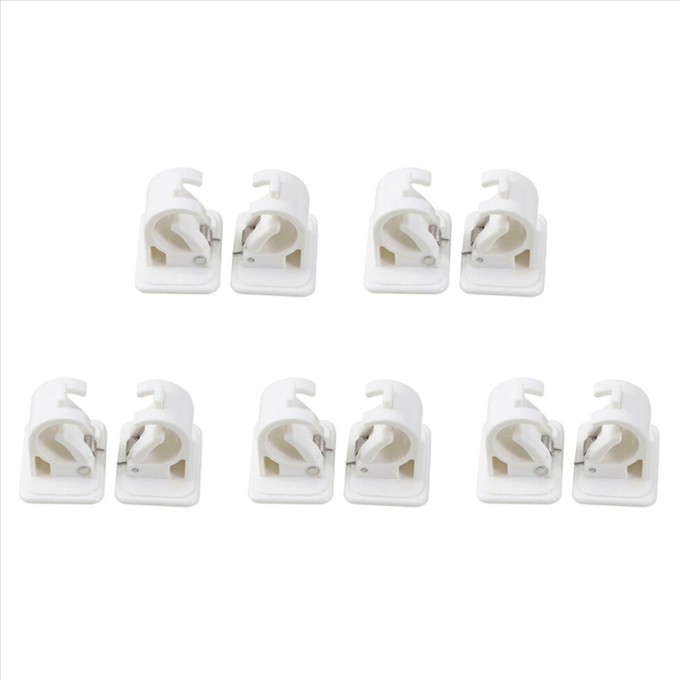 2 Pcs Self Adhesive Hooks Rod Bracket Hanging Rod Clip Wall Hooks 4853188043569