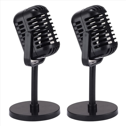 Vintage Microphone Prop,Plastic Fake Microphone,for Role Play