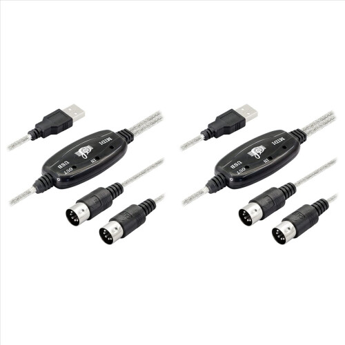 Προσαρμογέας καλωδίου USB MIDI, αρσενικό σε MIDI Din με LED για πληκτρολόγιο