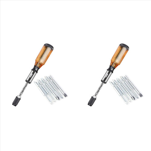 Push Pull Ratchet Screwdriver Set 5 in 1 Screwdriver Bit Set Brown