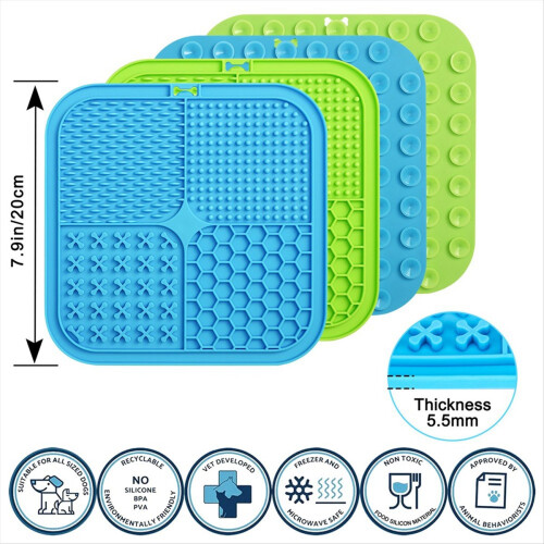 Lick Mat, Dog Licking Mat with Suction Cups Blue 1