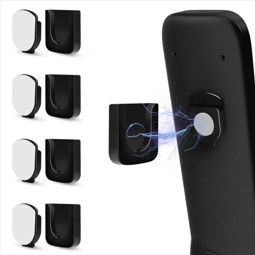Magnetic Remote Control Holder Wall Mount, 4 Pair Black 1