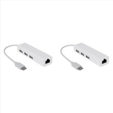 USB-C USB 3.1 Type C To USB RJ45 Ethernet Lan Adapter Hub Cable