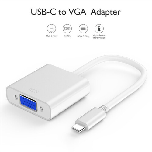 Usb C naar VGA-adapter, Type C naar VGA-adapter compatibel met Pro 1