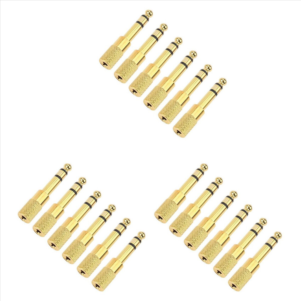 Adapter, 6.35Mm (1/4Inch) Male To 3.5Mm (1/8Inch) Female, 6Pack Gold 4853188026661