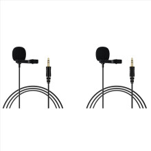 Microfone de lapela omnidirecional de 3,5 mm com clipe de gravata para câmera de celular