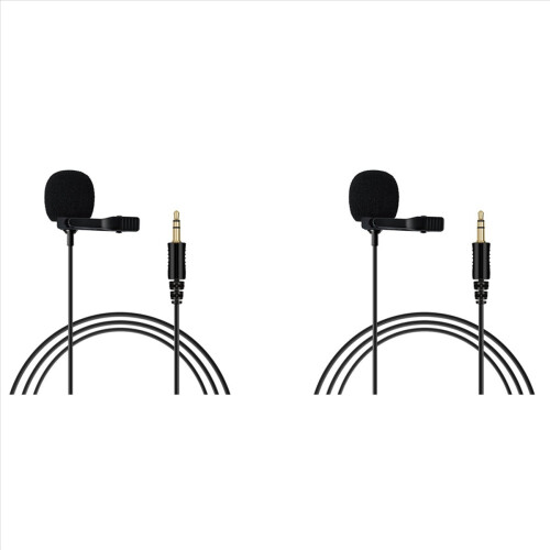 Microfone de lapela omnidirecional de 3,5 mm com clipe de gravata para câmera de celular