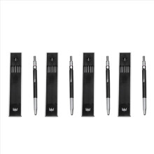 Mechanická ceruzka 2,0 mm na kreslenie s 12 náplňami - čierna