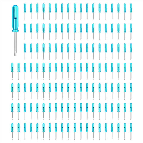 100 PCS Mini Slotted Screwdriver, 2.0mm Flat Head 45mm Length