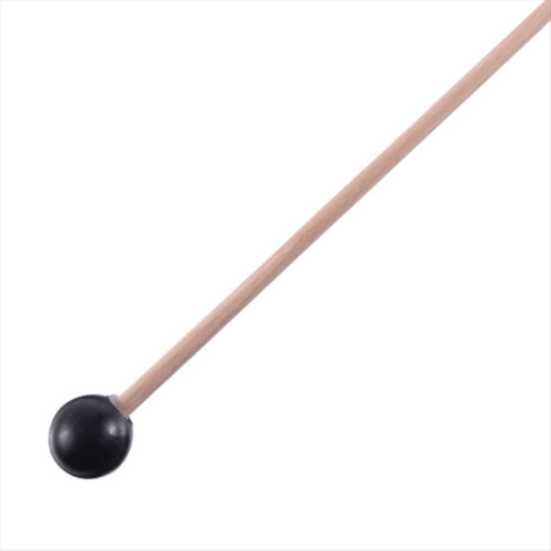 2Pcs Soft Rubber Head Sticks Wood Handle Bell Mallets Black 1