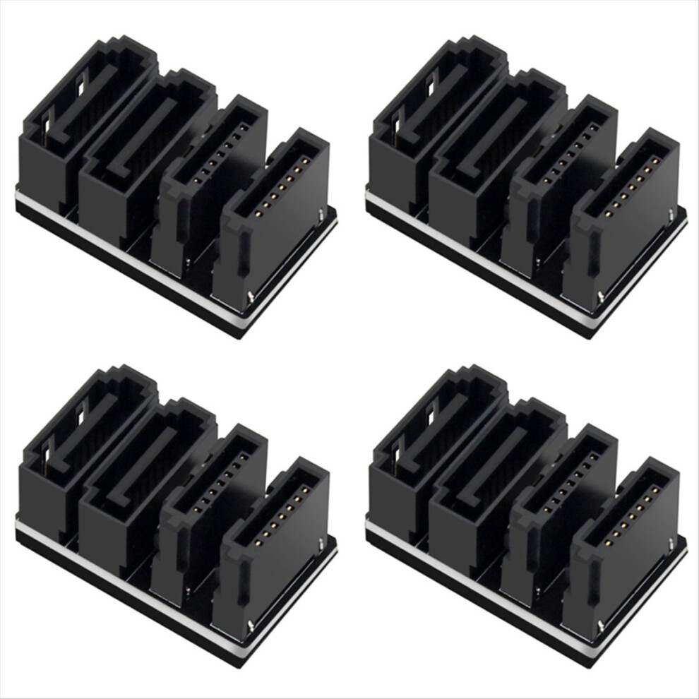 Double Sata 7Pin Female To Double 7Pin Male 180 Degree Angled Adapter 4853158833312