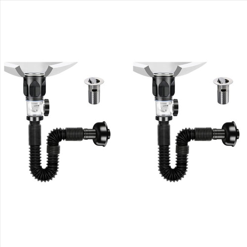 Bathroom Sink Drain Kit with Flexible Expandable P-Trap Sink 1