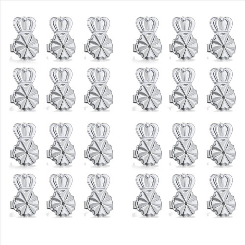 3-Pairs Earring Backs,Earring Backs Lifter(Silver)