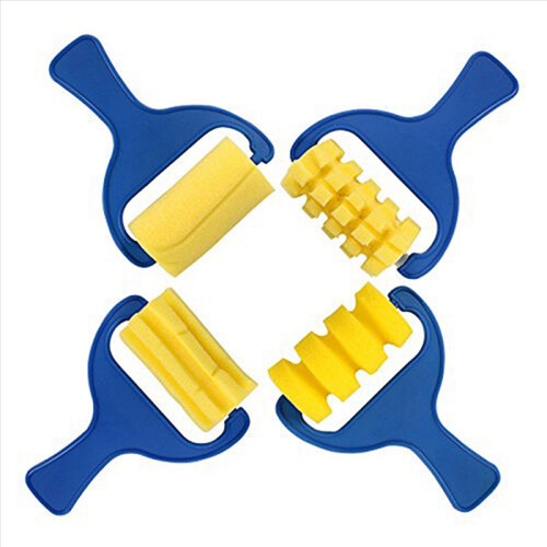 Set van 4 sponsverfrollers, DIY-schilderkwasten voor kinderen 2