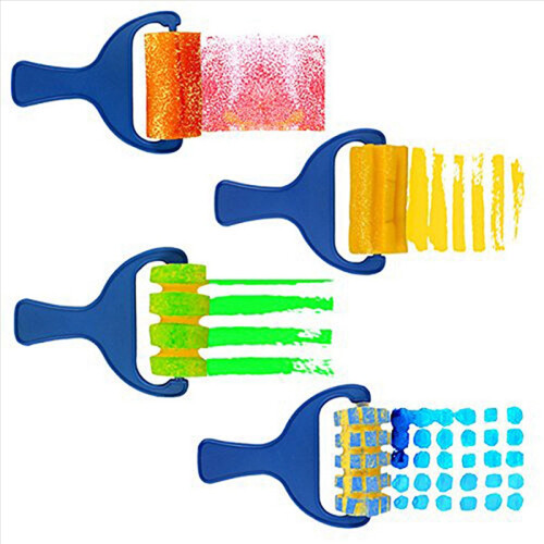 Set van 4 sponsverfrollers, DIY-schilderkwasten voor kinderen 1